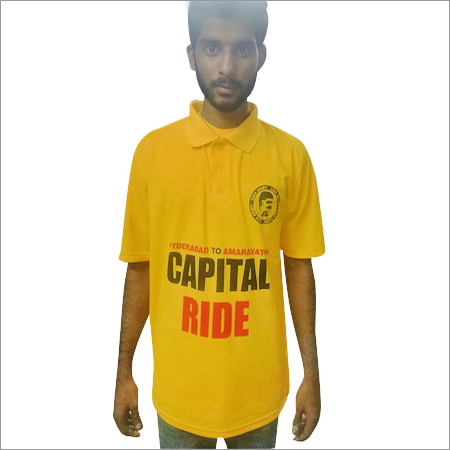 Yellow Election T Shirt Front - Polyester Fabric, V-Neck Design, Yellow Color, Plain Pattern, Short Sleeves | Ideal for Campaigns and Events