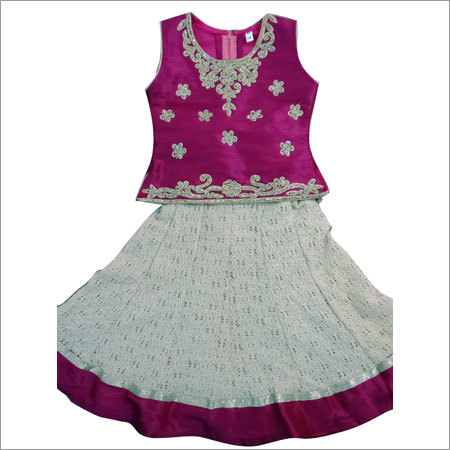 Girls Skirts - Silk Fabric, Sizes S/M/L - Plain Pink Design, Highly Durable & Eco-Friendly