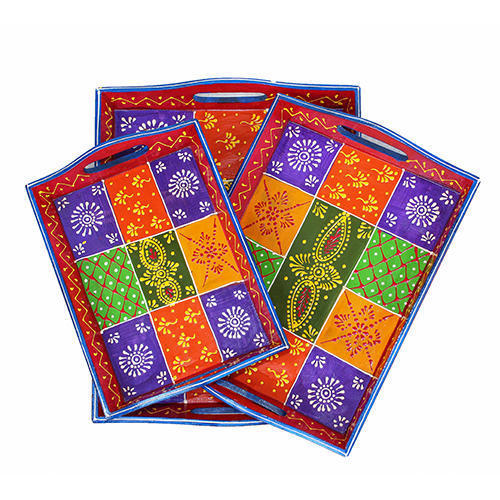 Wooden Jodhpuri Serving Tray Set