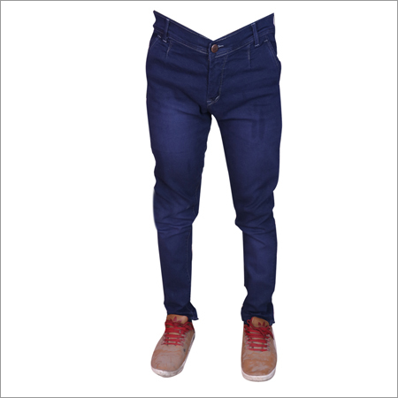 Dark Blue Shaded Mens Regular Fit Full Stretch Jeans