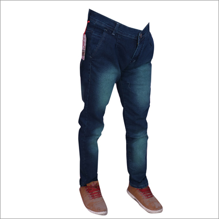 Light Green Mens Designer Shadded Regular Fit Streachable Jeans