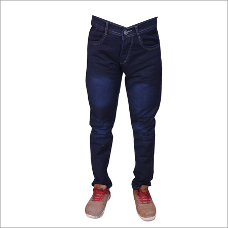 Navy Blue Mens Regular Fit Streachable Jeans