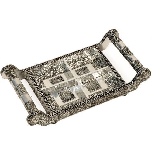 Handicraft Silver Wooden Tray