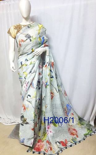 Printed Linen Sarees