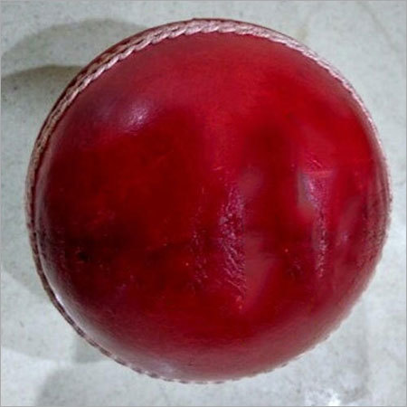 Red Leather Cricket Match Ball