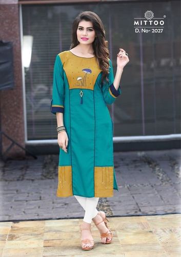 Sky Blue & Yellow Tunic Kurtis
