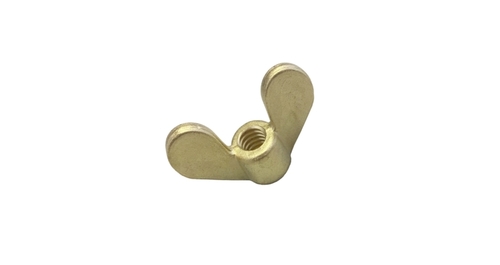 Brass Wing Nut - Brass, 2-5mm Thick, Round Shape, Polished Finish | Golden Color, Suitable for Plumbing and Electrical Applications