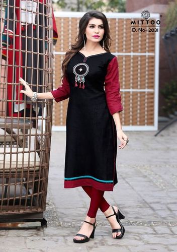 Cotton Black Kurtis