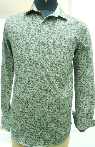 Printed Yellow Design Shirts Size: Medium