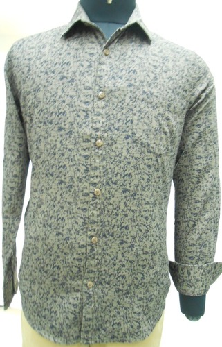 Printed Yellow Full Sleeves Shirts Size: Medium