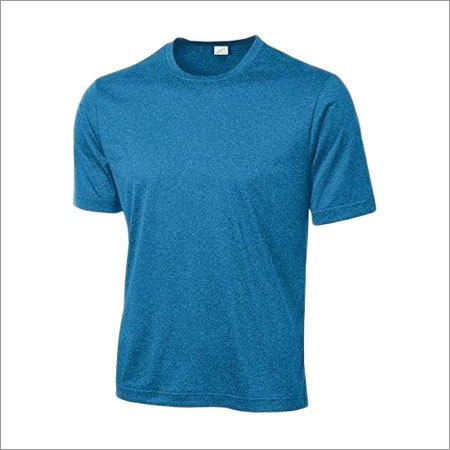 Blue Mens Round Neck Athletic T Shirt