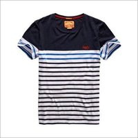 Mens Round Neck Striped T Shirt