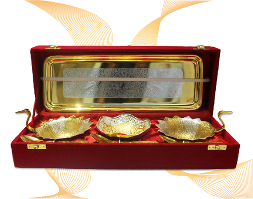 Plate and katori set(Golden)