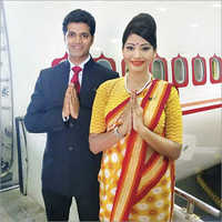 Flight Attendant Uniforms - Cotton Blend, Size Small To Xl, Yellow And Blue | Unisex Design, Full Sleeves, Ideal For All Seasons