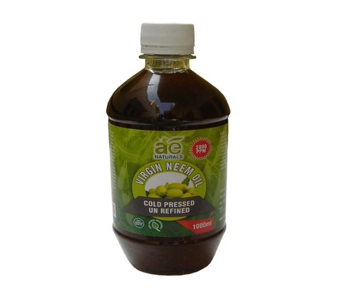 AE NATURALS Cold Pressed Un Refined Pure Virgin Neem Oil 2000ppm 1000ml By Amazing Enterprises