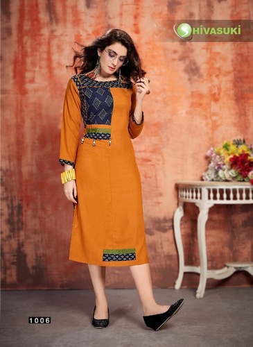 Orange Winter Kurtis