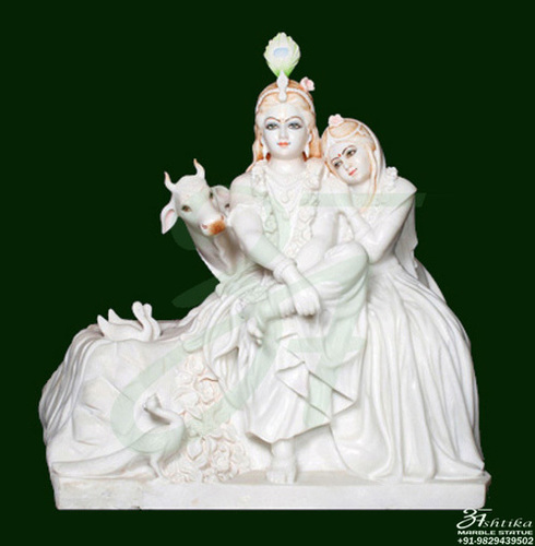 White Marble Radha Krishna Statue