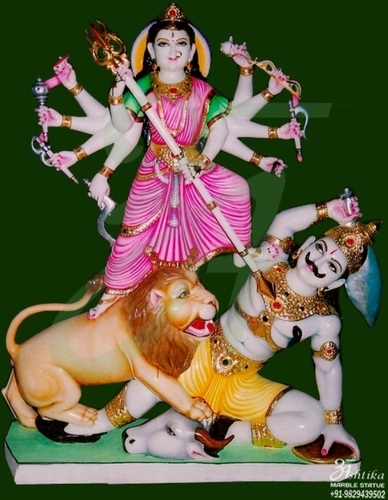 Marble Mahishasuri Mata Statue