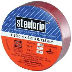 Steel Grip - PVC Tape 1.80 cm x 9 m, Red, 0.125 mm | Self-Adhesive, Electrical Insulation, Strong Grip, Durable