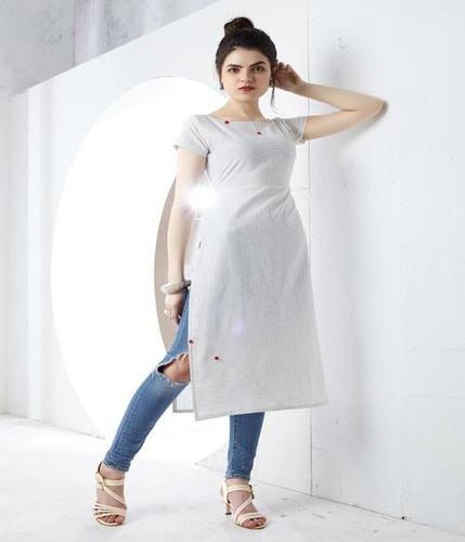 Cotton White Kurti
