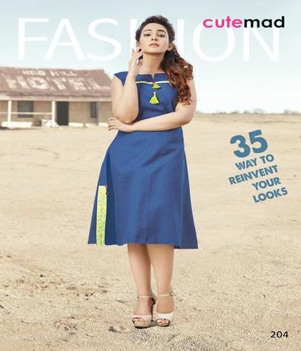 Ladies Kurti - Cotton Maslin Blend, Size L/XL/XXL, Blue Color, Casual Sleeveless Design, Wrinkle-Free Quality