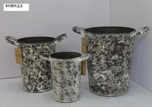 White & Brown Flower Planters