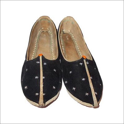 Mens Velvet Mojari - Velvet, Leather, Various Sizes, Black | Hand Embroidered, Soft Velvet, Stylish, Comfortable, Durable, Handcrafted, Traditional Style, Lightweight Sole