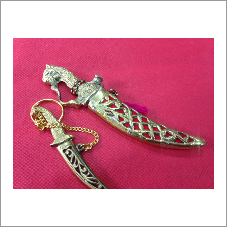 Groom Katar - Brass, 15-20cm, Gold | Handcrafted, Intricate, Decorative, Ornamental, Collectible, Polished Finish