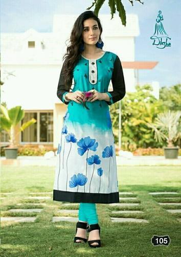 Blue & White Summer Kurtis