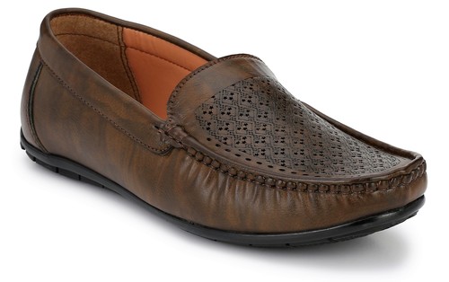 Men's Loafers Shoes - High Quality Leather, Round Toe Style | Cushioned Foot Bed, Comfortable Walk, Elasticated Inserts for Easy Wear