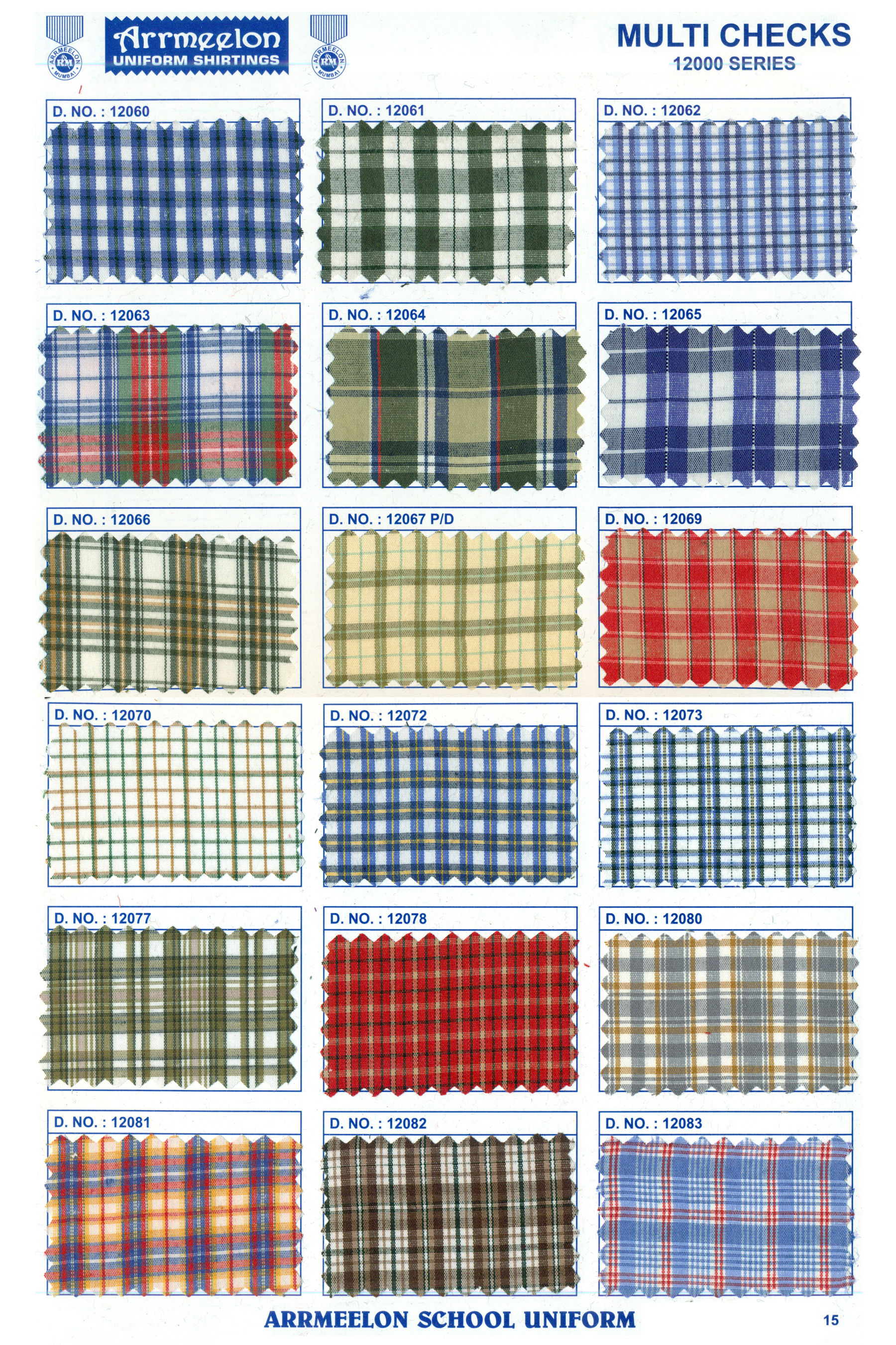 Multiple Design Checks Uniform Shirting Fabric