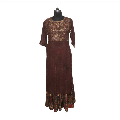 Embroidered Kurti Palazzo Set Decoration Material: Sequins