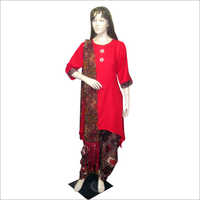Red Ladies Dhoti Salwar Set