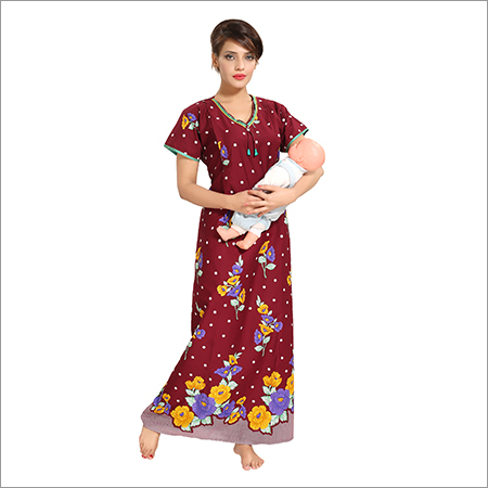 Ladies Cotton Feeding Nighty