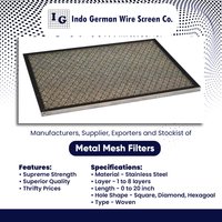 Metal Mesh Filter - Hastelloy, 10-200 Mesh Size | High Air Penetration, Washable, Corrosion Proof, Ideal For Liquid And Air Filtration