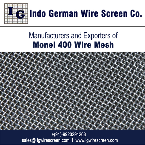 Monel 400 Wire Mesh Application: Food Industry