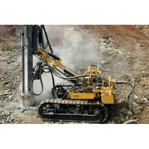 Crawler Mounted Blasthole Drill Rig - Color: Yellow