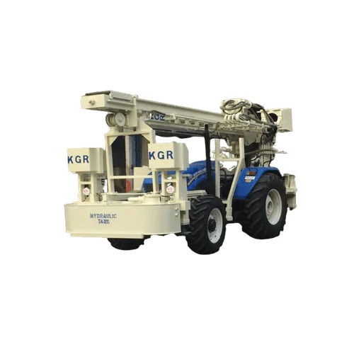 Tractor Mounted Drilling Rig - Color: White & Blue