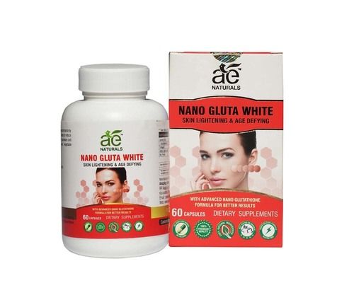  AE NATURALS नैनो ग्लूटा व्हाइट स्किन व्हाइटनिंग कैप्सूल 60 शाकाहारी कैप्सूल