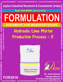 Hydraulic Lime Mortar Production Process AcA A II