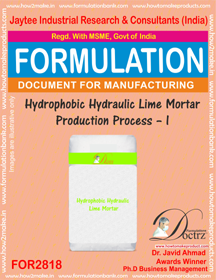 Hydrophobic Hydraulic Lime Mortar Production Process AcA A  I