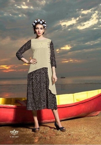 Cream Party Wear Kurti