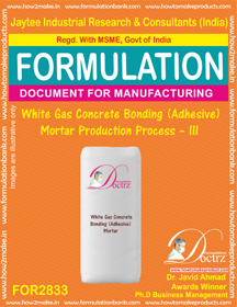 White Gas Concrete Bonding (Adhesive) Mortar Production Process-III - White, 25kg Bag, 2 MPa Bond Strength | Strong Permanent Bond, Easy Application, No Surface Roughening