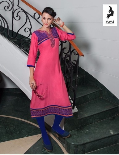 Rayon Pink Kurtis