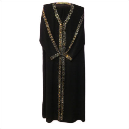 Ladies Front Open Golden Bridal Burqa