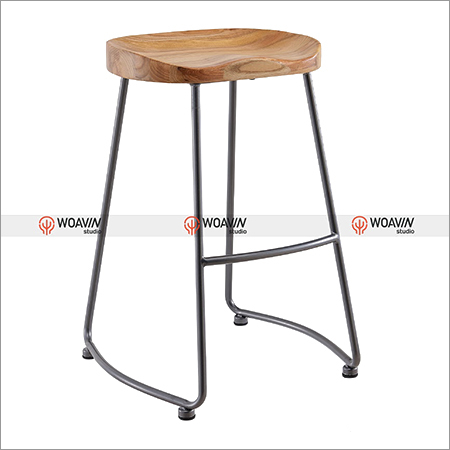 Bar Stool Wrought Iron Wooden Seating