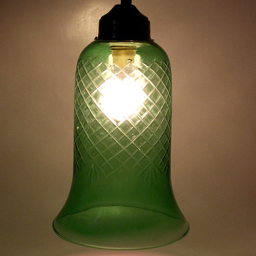 Green Glass Cutting Hanging Light