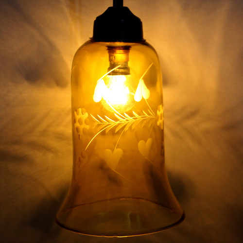 Yellow Cutting Glass Hanging Light