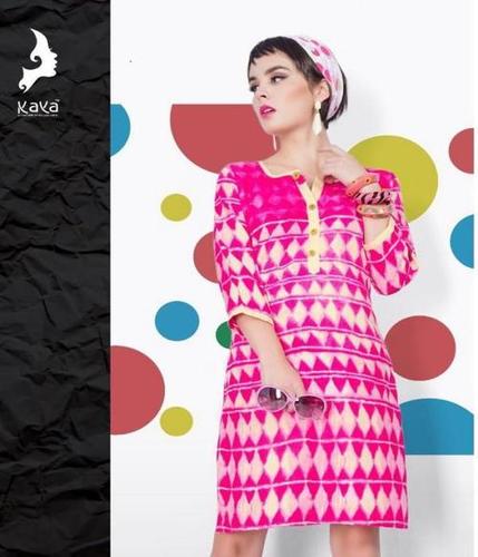 Rayon Pink Kurtis
