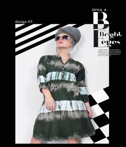 Rayon Green Kurtis